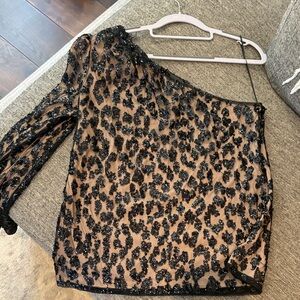 Express Black Sequin Top